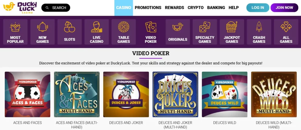 Video Poker & Specialty Games